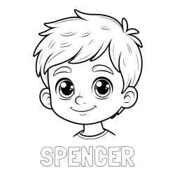 Online Created Coloring Page - SPENCER Coloring Page and Boy Face Coloring Page