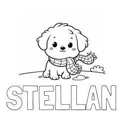 Online Created Coloring Page - STELLAN Coloring Page and Coloring Page of an Adorable Puppy
