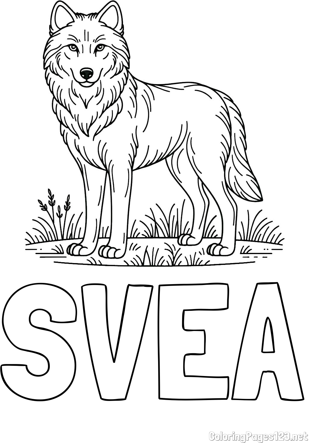 SVEA Coloring Page and Wolf Coloring Page