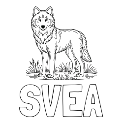 Online Created Coloring Page - SVEA Coloring Page and Wolf Coloring Page