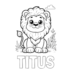 Online Created Coloring Page - TITUS Coloring Page and Cute Baby Lion Coloring Page