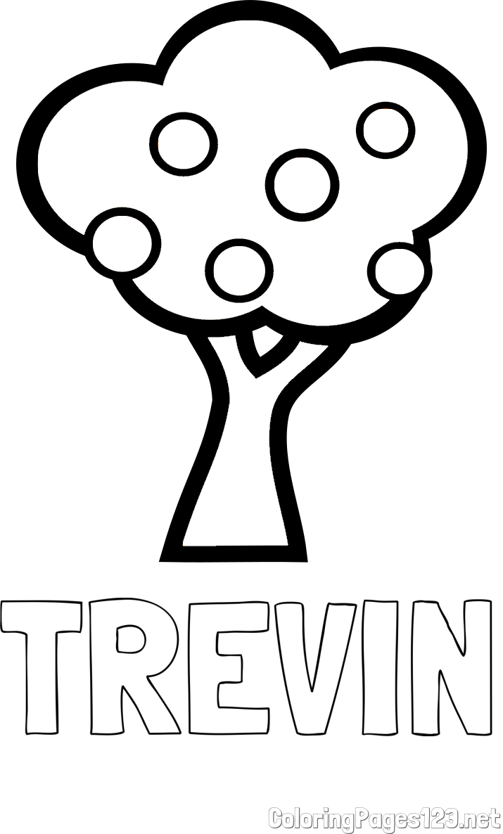 TREVIN Coloring Page and Apple Tree Coloring Page
