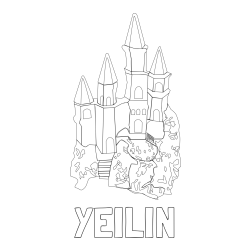 Online Created Coloring Page - YEILIN Coloring Page and Abstract Castle Coloring Page - Simple Yet Detailed