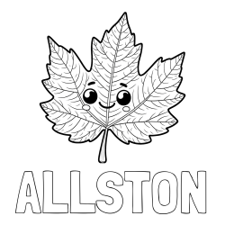 Online Created Coloring Page - ALLSTON Coloring Page and Smiling Leaf Coloring Page for Kids