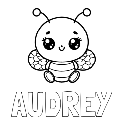 AUDREY Coloring Page and Children's Coloring Page of a Cute Bee