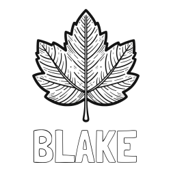 Online Created Coloring Page - BLAKE Coloring Page and Autumn Leaf Coloring Page