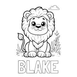 Online Created Coloring Page - BLAKE Coloring Page and Cute Baby Lion Coloring Page