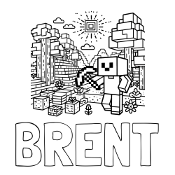 Online Created Coloring Page - BRENT Coloring Page and Minecraft World Coloring Page