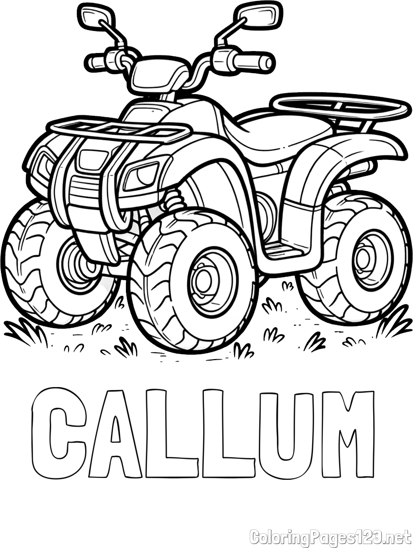 CALLUM Coloring Page and Beautiful ATV Coloring Page