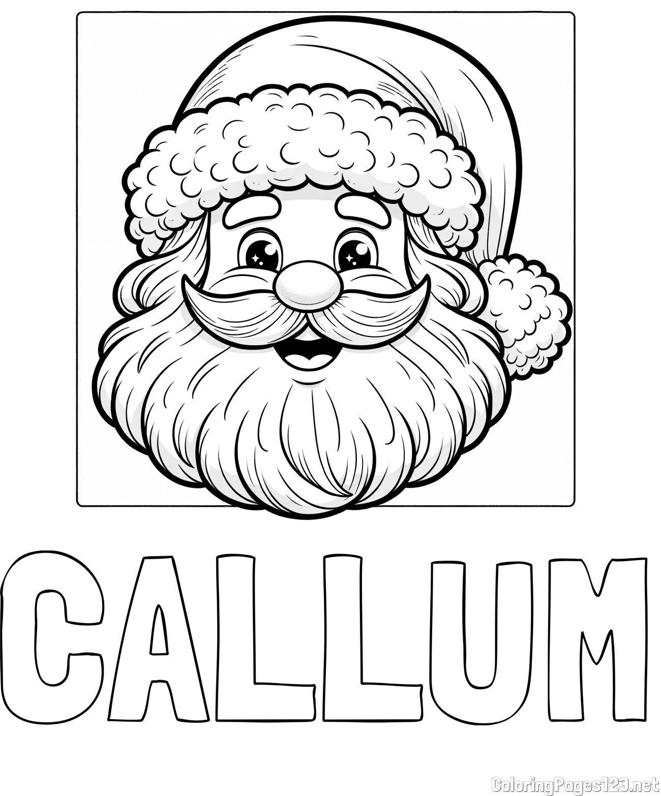 CALLUM Coloring Page and Free Coloring Page of Smiling Santa Claus