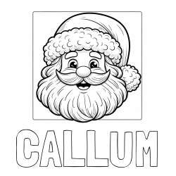 Online Created Coloring Page - CALLUM Coloring Page and Free Coloring Page of Smiling Santa Claus