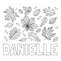 Online Created Coloring Page - DANIELLE Coloring Page and Autumn Leaves Coloring Page