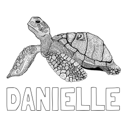 Online Created Coloring Page - DANIELLE Coloring Page and Turtle Mandala Coloring Page