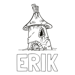 Online Created Coloring Page - ERIK Coloring Page and Realistic Old Tower Coloring Page -