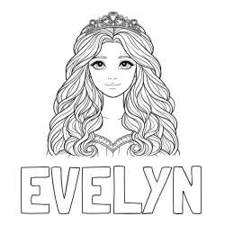 Online Created Coloring Page - EVELYN Coloring Page and Princess Coloring Page