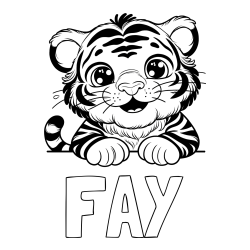Online Created Coloring Page - FAY Coloring Page and Tiger Cub Coloring Page