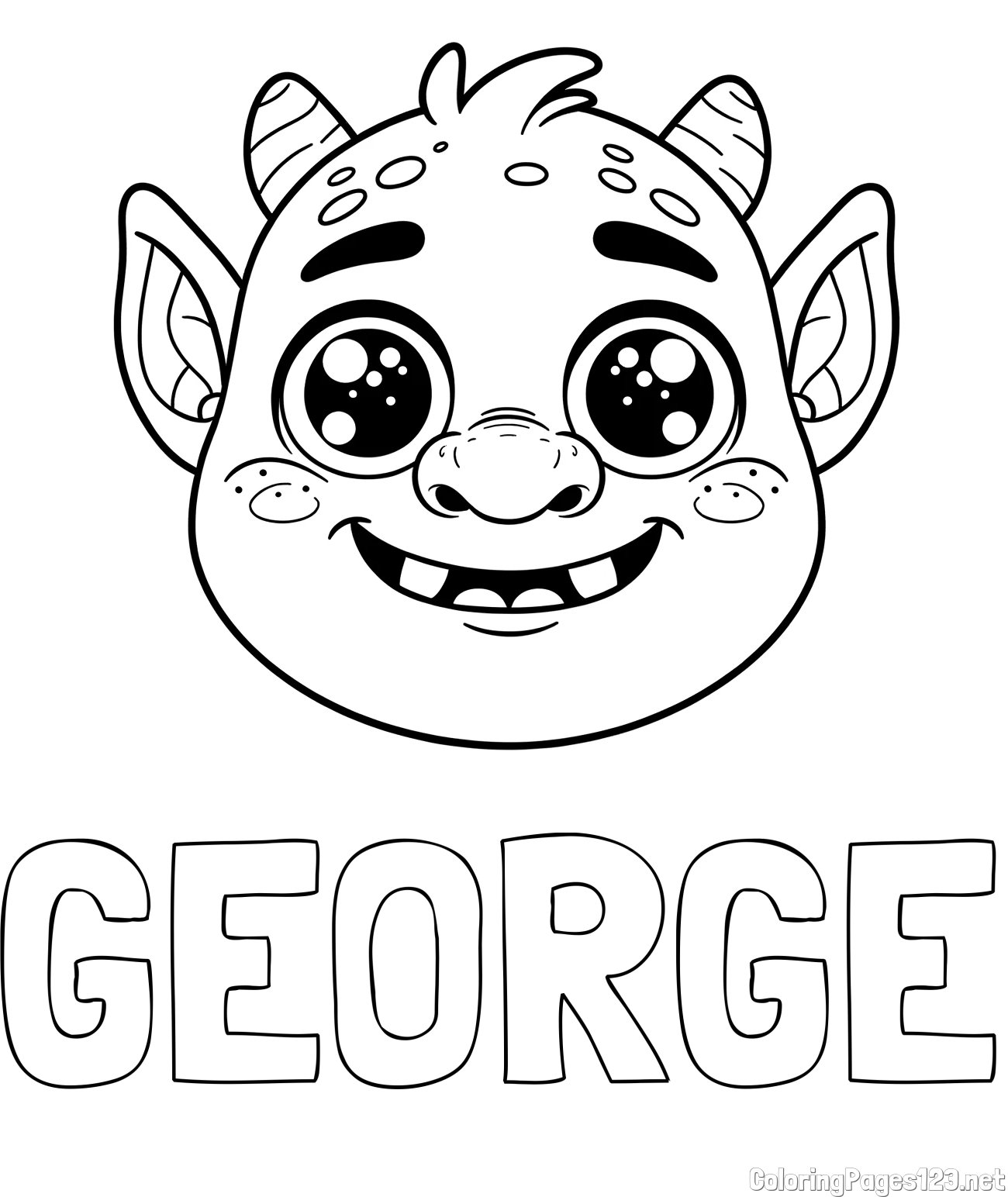 GEORGE Coloring Page and Friendly Ogre Coloring Page