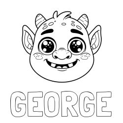 Online Created Coloring Page - GEORGE Coloring Page and Friendly Ogre Coloring Page
