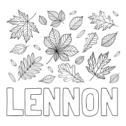 Online Created Coloring Page - LENNON Coloring Page and Autumn Leaves Coloring Page