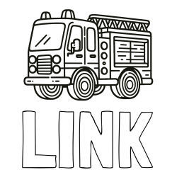 Online Created Coloring Page - LINK Coloring Page and Coloring page of a fire truck