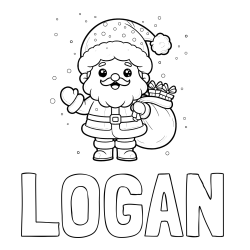 Online Created Coloring Page - LOGAN Coloring Page and Free Coloring Page of Santa Claus with Presents