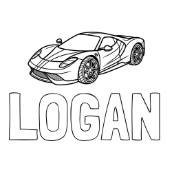 LOGAN Coloring Page and Free Printable Coloring Page of a Racing Car