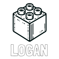 Online Created Coloring Page - LOGAN Coloring Page and LEGO Brick Coloring Page