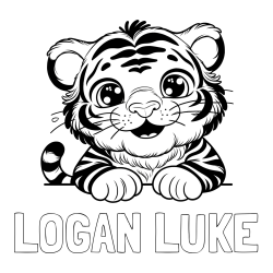 Online Created Coloring Page - LOGAN LUKE Coloring Page and Tiger Cub Coloring Page