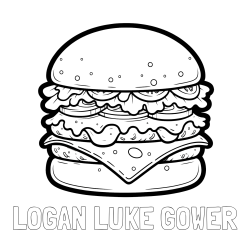 Online Created Coloring Page - LOGAN LUKE GOWER Coloring Page and Giant Hamburger Coloring Page