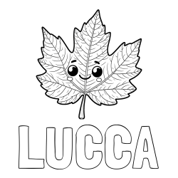 Online Created Coloring Page - LUCCA Coloring Page and Smiling Leaf Coloring Page for Kids