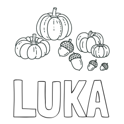 Online Created Coloring Page - LUKA Coloring Page and Autumn Harvest Coloring Page - Acorns and Pumpkins