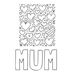 Online Created Coloring Page - MUM Coloring Page and Children's Coloring Page of Many Hearts