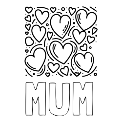 Online Created Coloring Page - MUM Coloring Page and Free Printable Coloring Page of Hearts