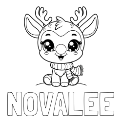 Online Created Coloring Page - NOVALEE Coloring Page and Free Coloring Page of Adorable Rudolph