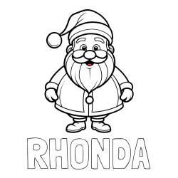 Online Created Coloring Page - RHONDA Coloring Page and Adorable Santa Claus Coloring Page for kids