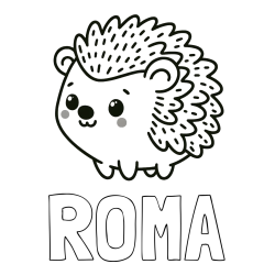 Online Created Coloring Page - ROMA Coloring Page and Easy Hedgehog Coloring Page for Kids