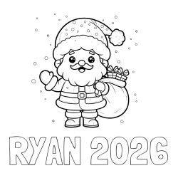 Online Created Coloring Page - RYAN 2026 Coloring Page and Free Coloring Page of Santa Claus with Presents