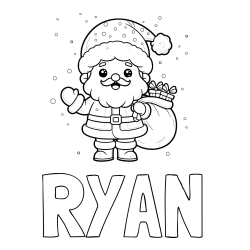 Online Created Coloring Page - RYAN Coloring Page and Free Coloring Page of Santa Claus with Presents