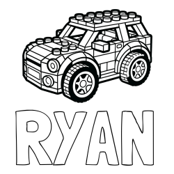 Online Created Coloring Page - RYAN Coloring Page and LEGO Car Coloring Page
