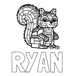 Online Created Coloring Page - RYAN Coloring Page and LEGO Squirrel Coloring Page