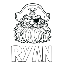 Online Created Coloring Page - RYAN Coloring Page and Old Pirate Coloring Page for Kids