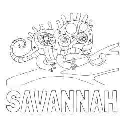 Online Created Coloring Page - SAVANNAH Coloring Page and Chameleon Mandala Coloring Page
