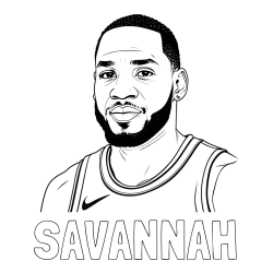 Online Created Coloring Page - SAVANNAH Coloring Page and NBA Coloring Page