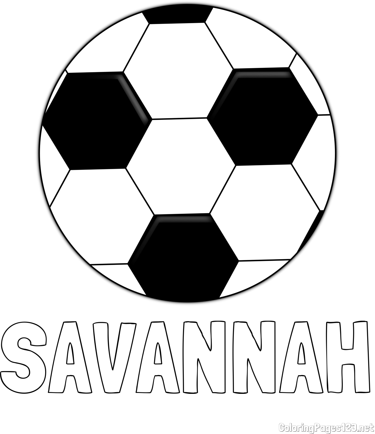 SAVANNAH Coloring Page and Soccer Ball Coloring Page