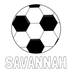 Online Created Coloring Page - SAVANNAH Coloring Page and Soccer Ball Coloring Page