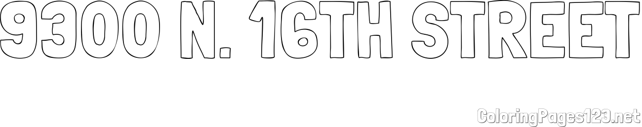 9300 N. 16TH STREET Coloring Page