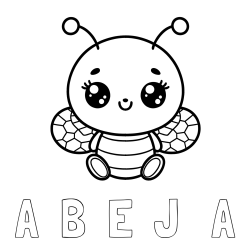 Online Created Coloring Page - A  B  E  J   A Coloring Page and Children's Coloring Page of a Cute Bee