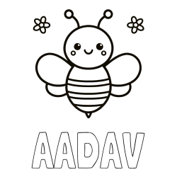 Online Created Coloring Page - AADAV Coloring Page and Children's Bee Coloring Page