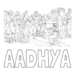 Online Created Coloring Page - AADHYA Coloring Page and Adult Coloring Page of People