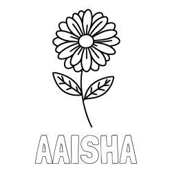 Online Created Coloring Page - AAISHA Coloring Page and Flower Coloring Page